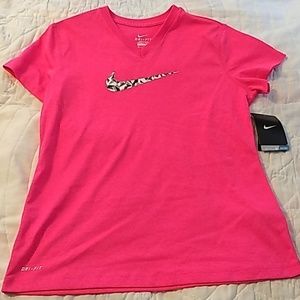 NWT Pink Nike dri fit T YXL